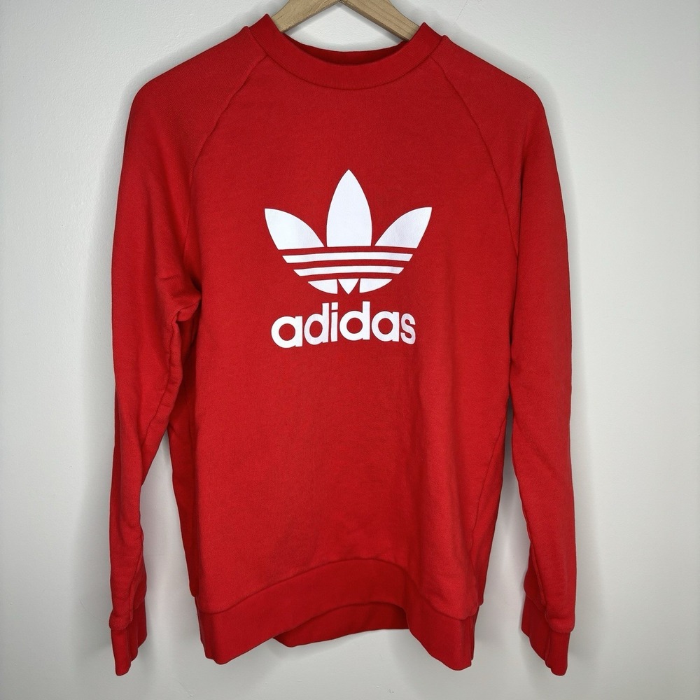 Adidas Adicolor Classics Trefoil Crewneck Sweatshirt Medium Red Graphic Logo‎